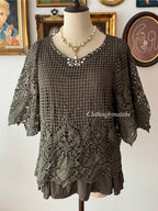 Fairy Green Knit Blouse size S