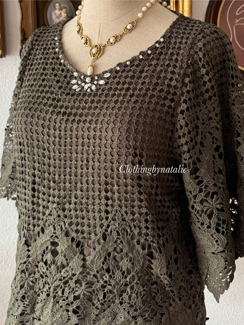 Fairy Green Knit Blouse size S