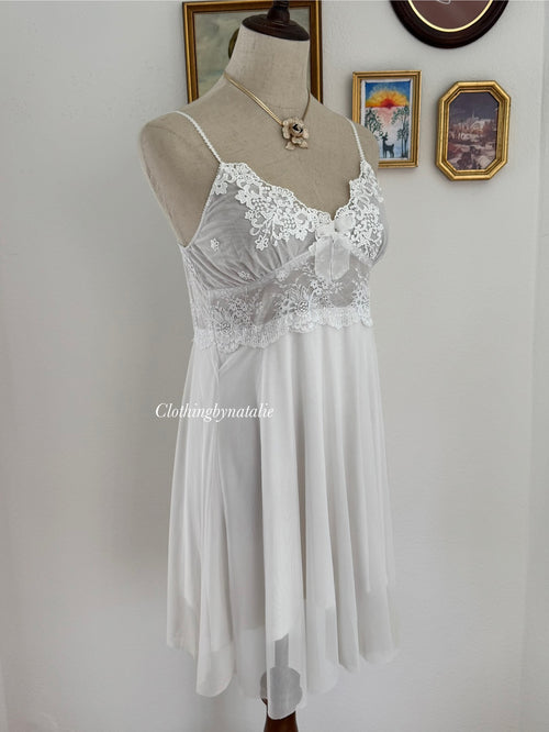 Coquette White Mesh Babydoll size M