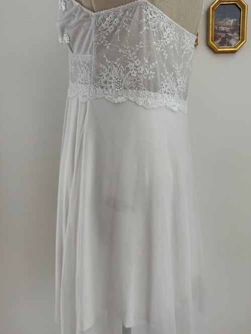 Coquette White Mesh Babydoll size M