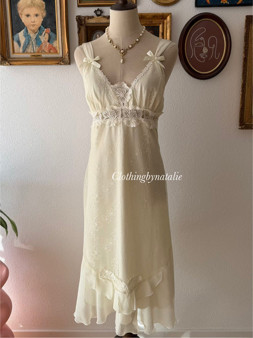 Coquette Cream Satin Lace Dress size S/small M