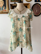 Coquette Blue Floral Blouse size S