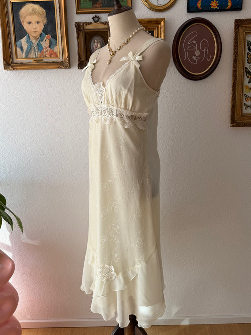 Coquette Cream Satin Lace Dress size S/small M