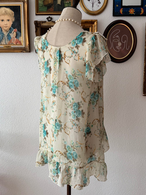 Coquette Blue Floral Blouse size S