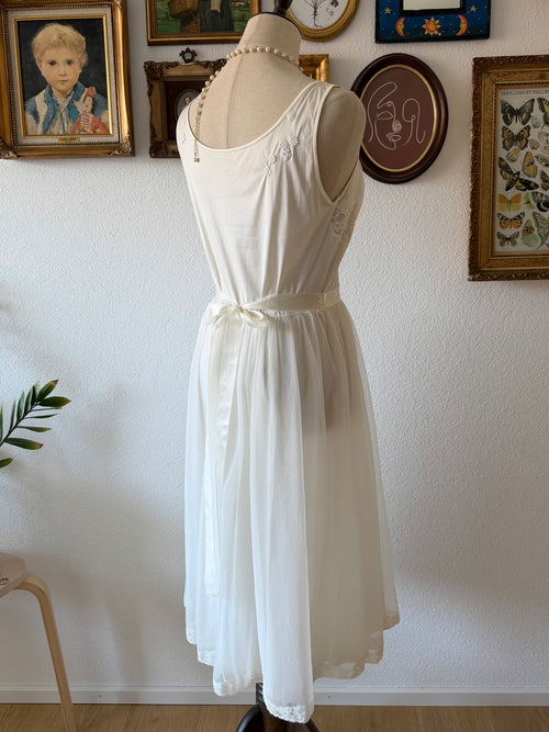 Shadowline White Nylon Chiffon Babydoll size S/M