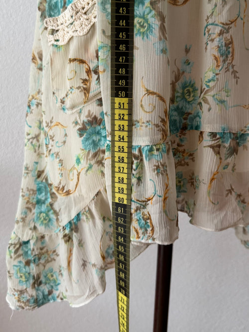 Coquette Blue Floral Blouse size S
