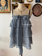 Blue Plaid Chiffon Babydoll size S/M