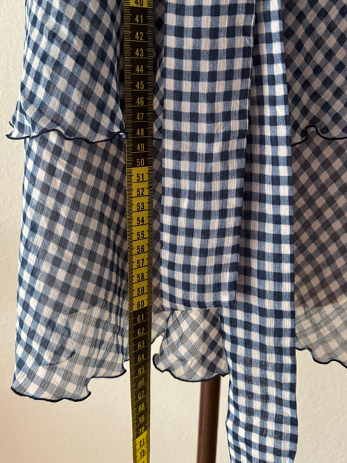 Blue Plaid Chiffon Babydoll size S/M