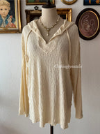 Cream Jersey Poncho Size L