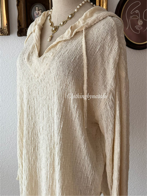 Cream Jersey Poncho Size L