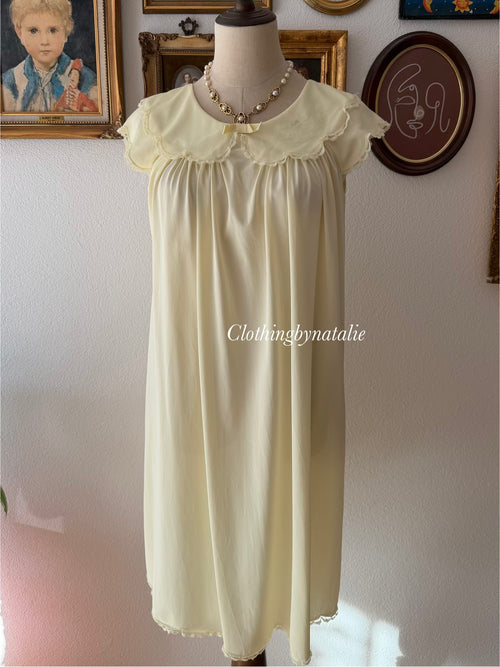 Shadowline Yellow Nylon Nightgown size S/small M