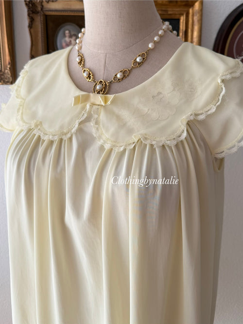 Shadowline Yellow Nylon Nightgown size S/small M