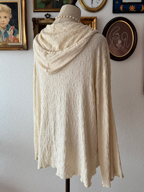 Cream Jersey Poncho Size L