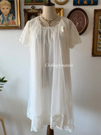 Vintage White Nylon Peignoir Set Size S