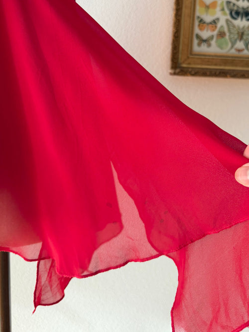 Romantic Red Chiffon Lace Babydoll size S