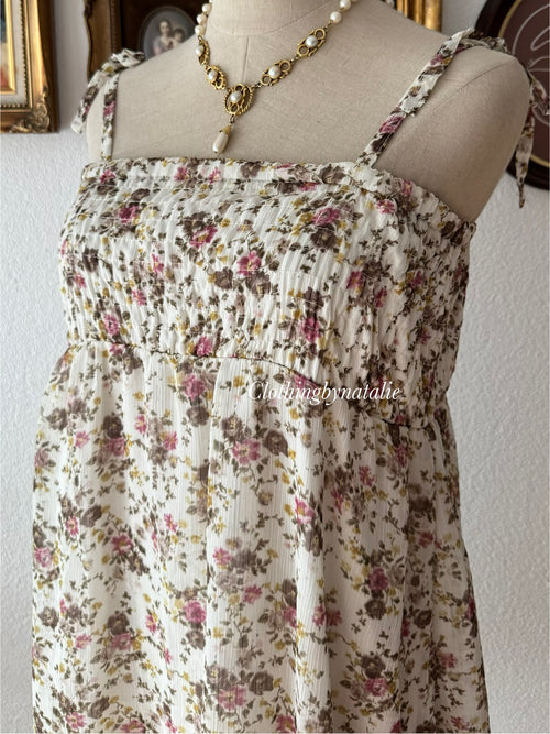 Floral Chiffon Beach Dress Size S/M