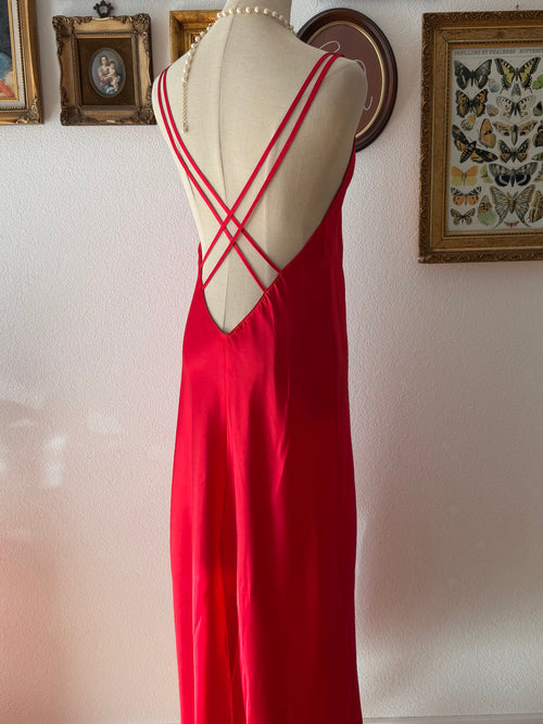 Frederick’s of Hollywood Red Maxi Satin Dress size M