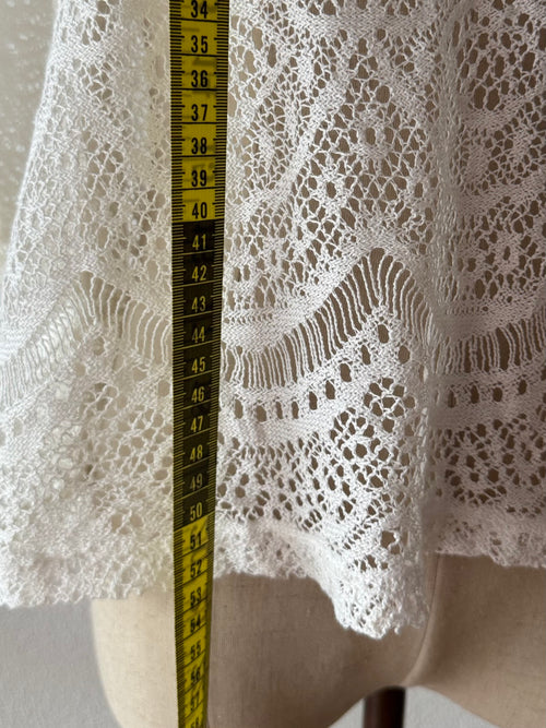 White Lace Batwing Blouse Size S
