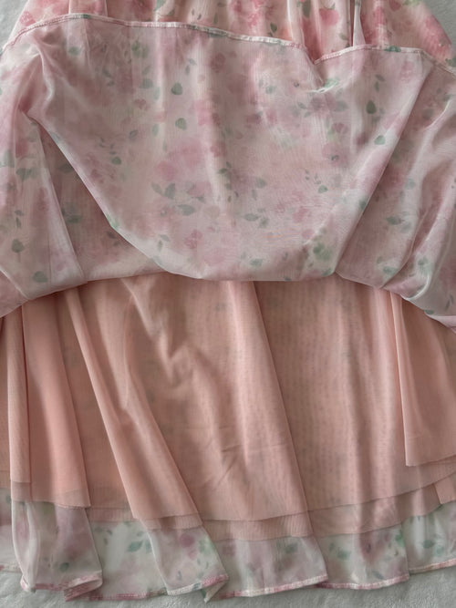 Floral Pink Mesh Babydoll size S/M