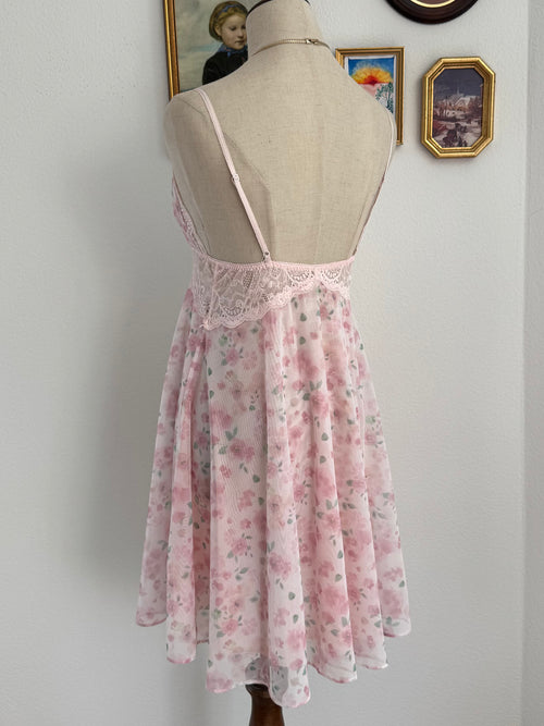 Floral Pink Mesh Babydoll size S/M