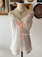 White Orange Chiffon Cami Size M