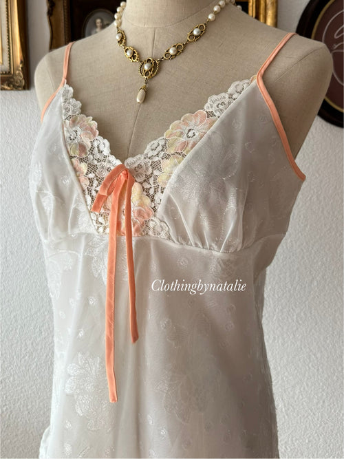 White Orange Chiffon Cami Size M