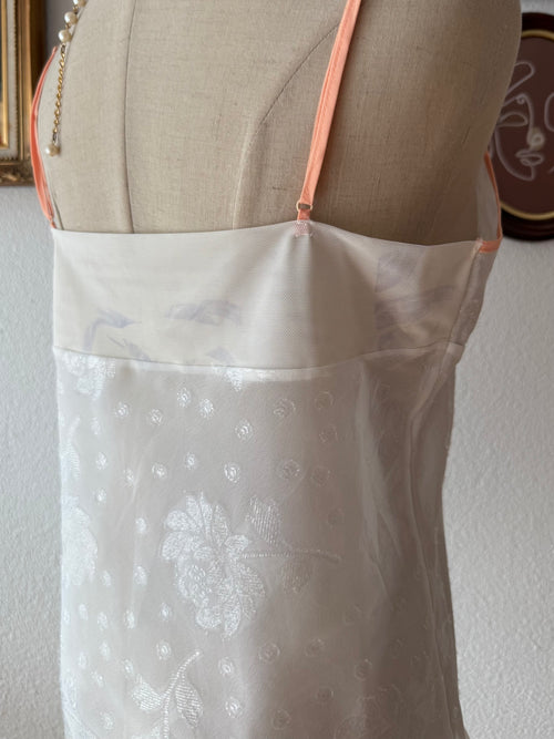 White Orange Chiffon Cami Size M