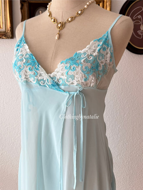 Ocean Blue Chiffon Slip size M