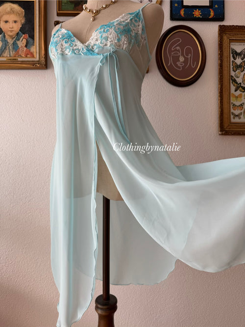 Ocean Blue Chiffon Slip size M