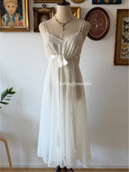 Vanity Fair White Nylon Chiffon Babydoll size S