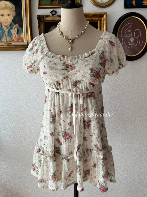 Floral Cream Lace Babydoll size S