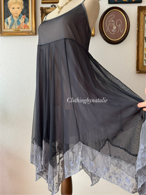 Asymmetrical Black Mesh Babydoll size M