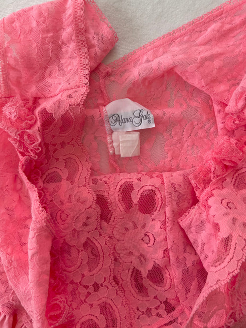 Alana Gale Pink Nylon Babydoll Size S