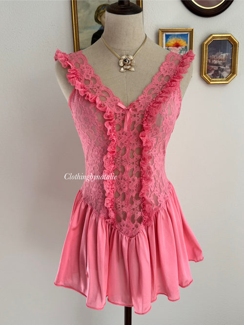 Alana Gale Pink Nylon Babydoll Size S