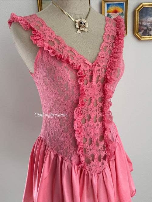 Alana Gale Pink Nylon Babydoll Size S