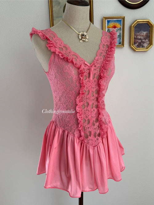 Alana Gale Pink Nylon Babydoll Size S