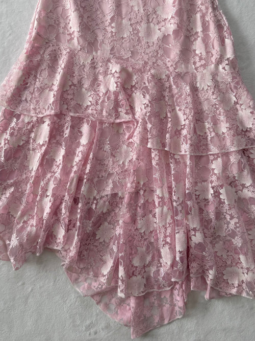 Pink Lace Midi Gown Size XS/S