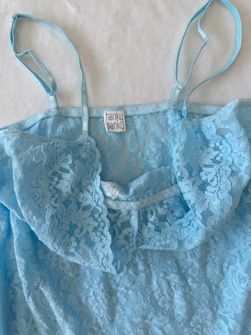 Hanky Panky Blue Lace Slip Dress (S)