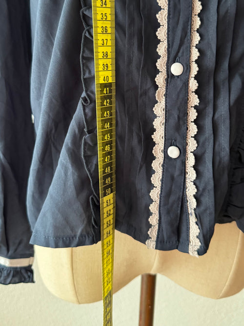 Navy Long Sleeve Blouse Size S
