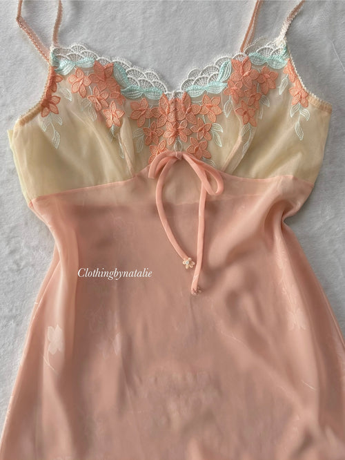 Coquette Orange Chiffon Slip Size S