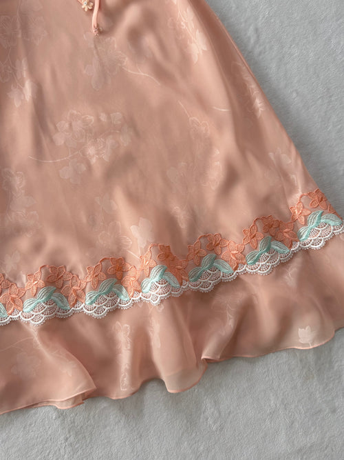 Coquette Orange Chiffon Slip Size S