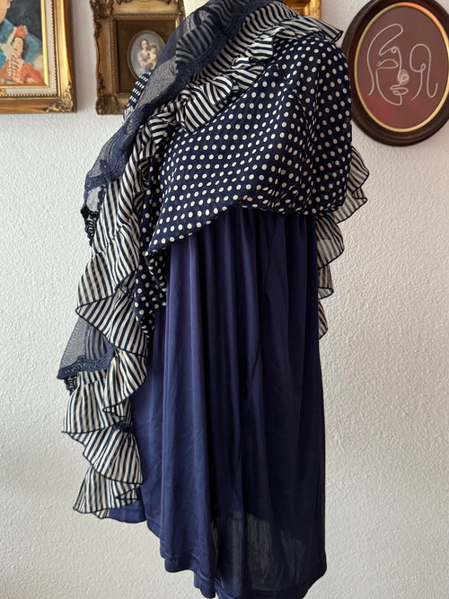 Navy Poka Dot Dress size M