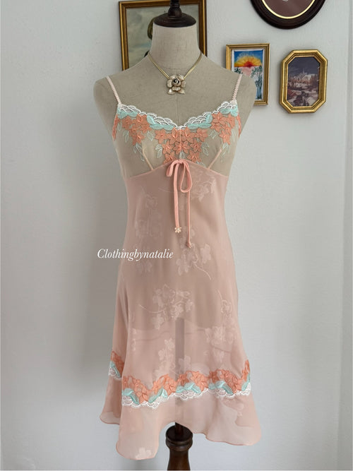 Coquette Orange Chiffon Slip Size S
