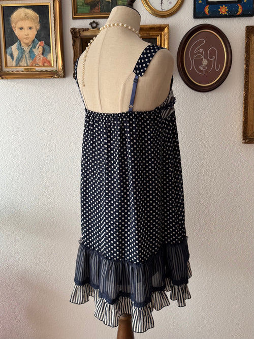 Navy Poka Dot Dress size M