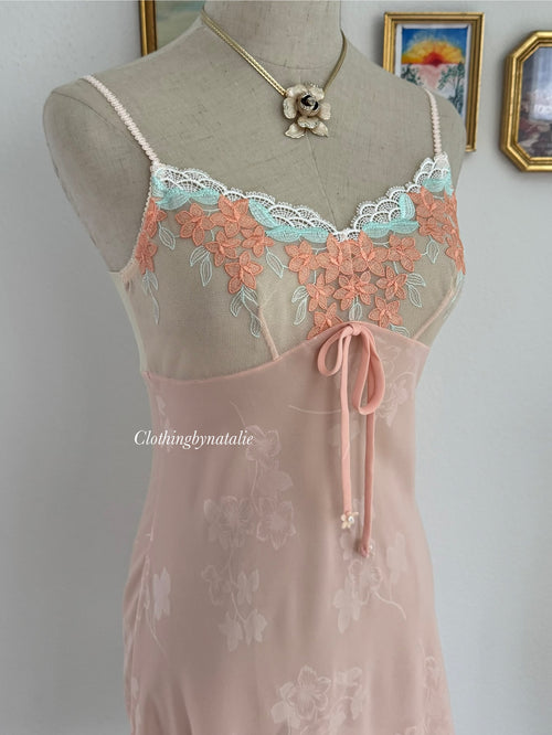 Coquette Orange Chiffon Slip Size S