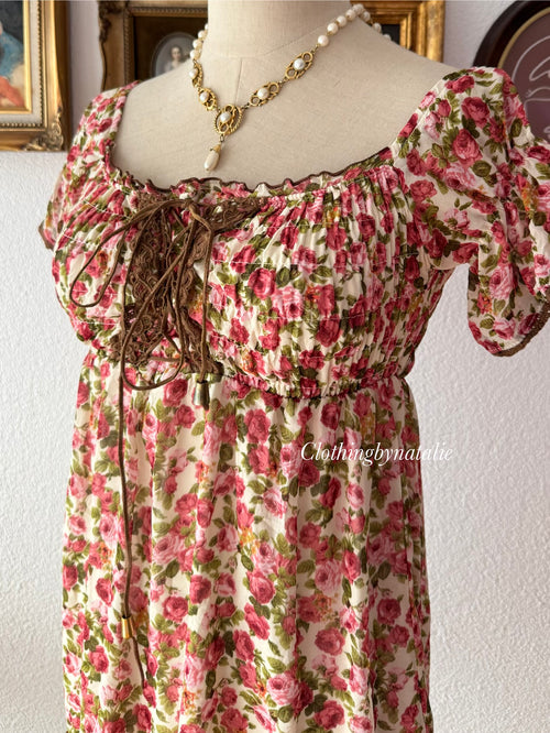 Y2K Floral Chiffon Babydoll size S