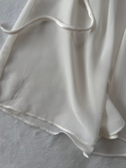 California Dynasty White Chiffon Babydoll size L