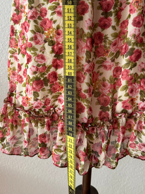 Y2K Floral Chiffon Babydoll size S