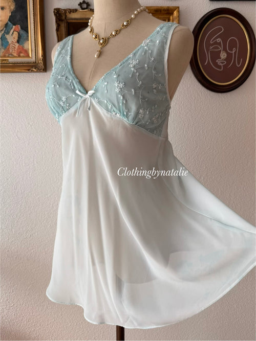 Fairy Blue Chiffon Mini Dress size S