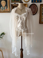 Vintage Nylon Bridal Sheer Peignoir Set Size S